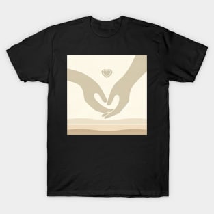 Embrace of Unity: A Minimalist Love Gesture T-Shirt